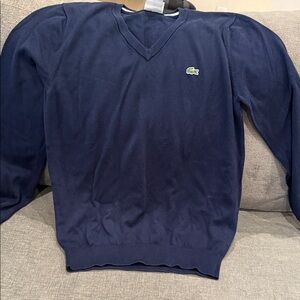 Lacoste Men's Deep Blue V-Neck Sweater